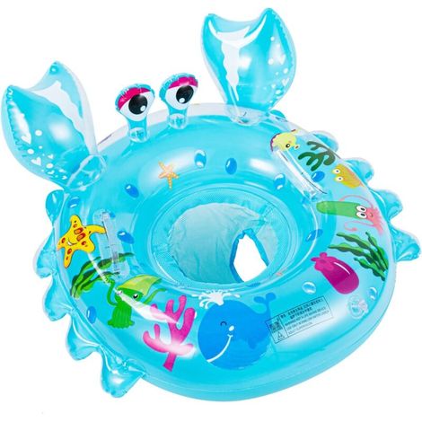 royaluxe -Bébé Siège de Piscine avec kit de Patch Anneau de Natation Enfant Bague De Natation Flottante Bouée Siège Gonflable pour Bébé pour 6 Mois-3 Ans Bleu (1/5)