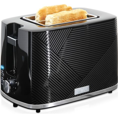 Briebe TA1169BLK Elegance Tostadora Pan Ranura Ancha, Tostador 2 Rebanadas 7 Niveles Tostado, Calientapanecillos 870W Negro (1/5)