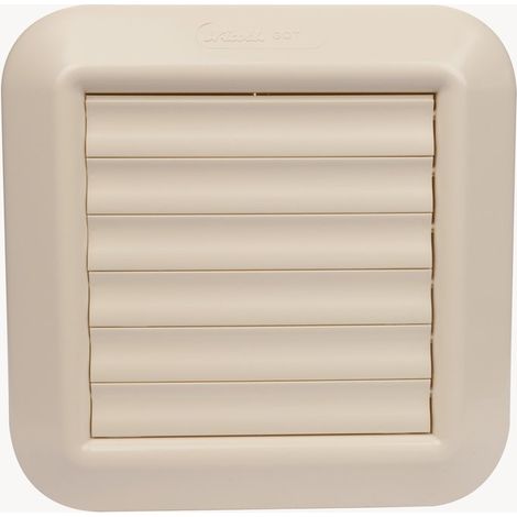 Nicoll – Grille aération VMC carrée 100-125mm – Sortie d'air à volets mobiles – Pour façade – Évite refoulements d'air et insectes (1/4)