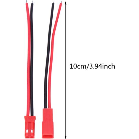 20 Câbles JST 2 Pins 24 AWG pour Connexions de Batteries RC Lipo et Circuits Électroniques (1/5)