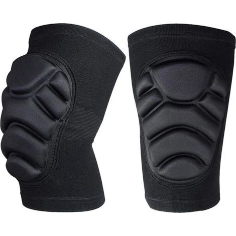 Genouillères Antidérapantes Mousse Douce Respirantes Noir Taille Grande Unisexe - Idéal pour Skate Ski Lutte & Sports Divers Adultes & Sportifs