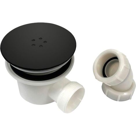 Duchy Carn 90mm Shower Tray Waste with Matt Black Cover