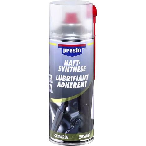 Bombe de lubrifiant adhérent - Graisse - Pièces mécaniques - Métal - Plastique - Presto - 400ml