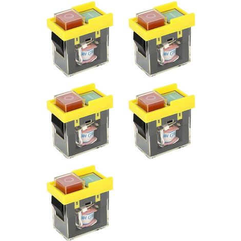 Interrupteur de sécurité universel 5X Kjd6 5E4 250V 6A : électromagnétique étanche, protection contre les coupures de courant, bouton de démarrage (1/5)