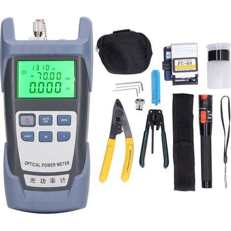 Compteur de puissance de Fiber optique, testeur de câble optique-70 + 10dbm, Kit d'outils pour la Communication, 15 pièces (1/5)