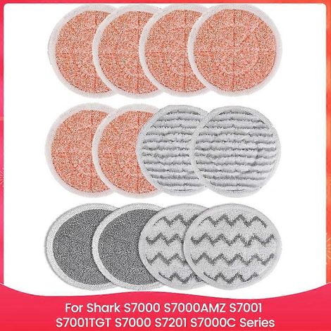 12 Ersatzpads für Dampfreiniger der Serien Shark S7000, S7000AMZ, S7001, S7001TGT, S7000, S7201 und S7000C (1/5)