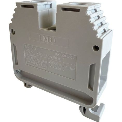 Bloc de jonction 50mm² – 115A max – Connexion à vis – Montage sur rail DIN – Borne de jonction gris – IMO (1/4)