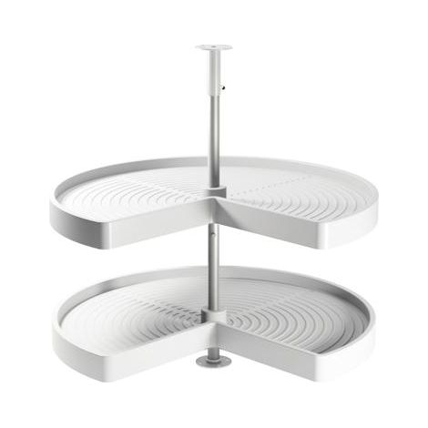 Emuca Juego de bandejas giratorias Shelvo 3/4, para módulo 900mm, Plástico y Aluminio, Blanco -