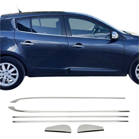 Garniture de Fenêtre pour Renault Megane HB 2008-2016 Acier Inox 6Pcs (1/5)