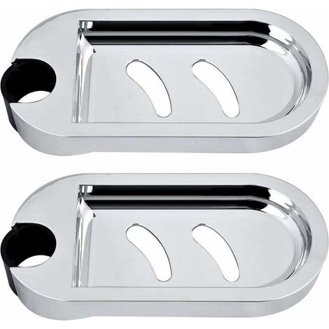 Douche Porte-Savon, 2 Pièces Porte-Savon pour Barre de Douche éponge Murale Titulaire Savon Saver Plateau étagère de Douche Réglable pour Barre de Douche Diamètre du Trou 25 mm (1/5)