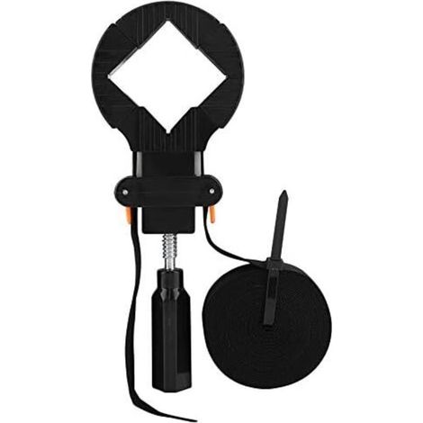 28x1.8x3.5 Collier de serrage d'angle réglable 6 m - Multifonctionnel - 4 mâchoires - Support pour cadre photo - Outil de travail du bois - Noir (1/5)