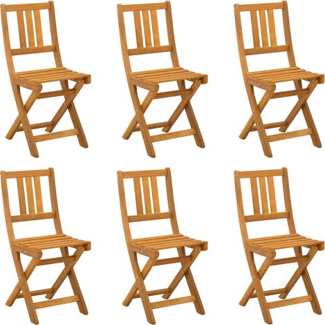 Chaises de bistrot d'extérieur 6 pcs Naturel vidaXL (1/5)