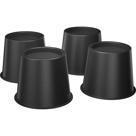 Lit Rehausseurs, Rehausseurs de Meuble, Pied de Meuble  Ajouter une Hauteur de 8 CM  Protection du Plancher (4 Pcs, Noir) (1/5)