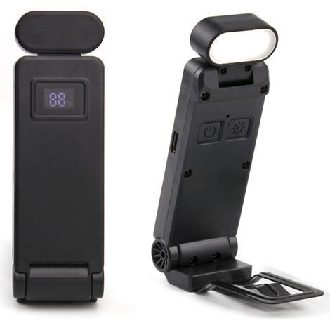 Wiederaufladbare USB-Klemm-Leselampe, Lesezeichenlampe, faltbare Klemm-Leselampe, LED-Leselampe, Schreibtischlampe, Augenschutzlampe, geeignet für Kinder und Bücherliebhaber - schwarz.
