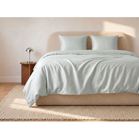 Completo lenzuola in Satin 108 fili/cm² Copripiumino 220 x 240 cm + 2 Federe 63 x 63 cm Grigio chiaro - TALORA di PALACIO (1/4)