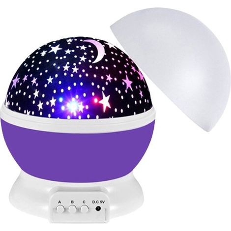 Lampada notturna a forma di cielo stellato per bambini, proiettore di cielo stellato, luce nebbiosa che cambia colore, lampada notturna per camera da letto, funzionamento tramite USB e a batterie. (1/5)