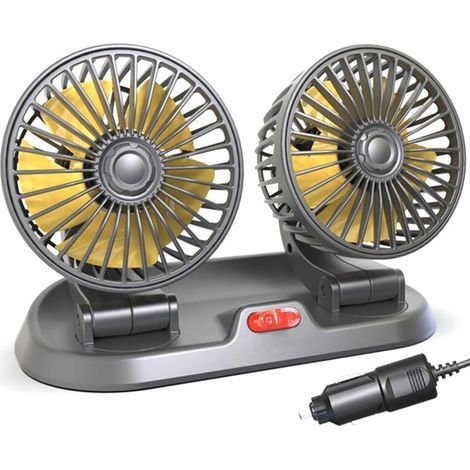 12V Ventilateur de Voiture à Double TêTe Refroidissement Automatique Portable Grand Vent éLectrique Pliant (1/4)