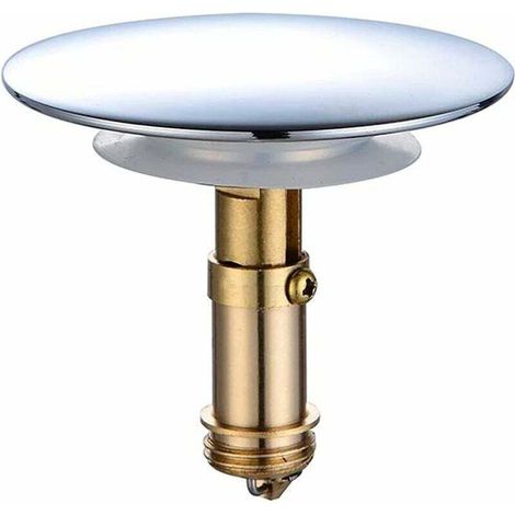 Bonde Clic-Clac Pop-Up 69 Mm Pour Lavabo De Salle De Bain, Lavabo De Cuisine, Lavabo De Salle De Bain, Bouchon En Laiton Massif Plaqué Chrome (1/4)