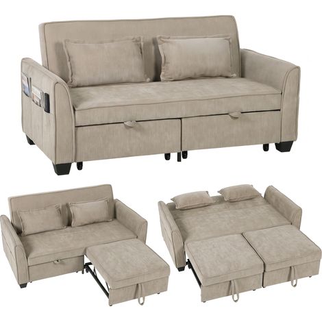 Canapé-lit d'angle 4 en 1 : 2 lits se déplient, un couchage 142 x 186, chacun son espace. prix avantageux, livraison rapide (1/5)