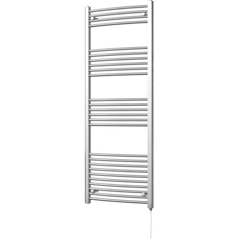 Zennor - Chrome Electric Towel Rail H1600mm x W600mm Curved 500w Standard (1/3)