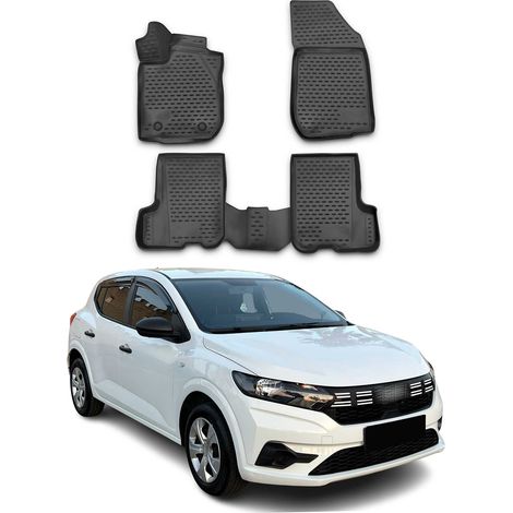 Tapis de Sol Compatible avec Dacia Sandero 2018-2020 Caoutchouc TPE Noir
