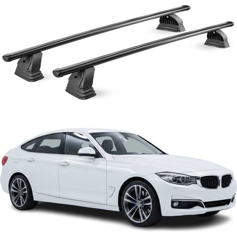 OMAC Stahl Dachträger Querträger Bmw 3er GT F34 2012-2018 – TÜV / DIN 75302:2019 – Abschließbar – Max. 75 kg – 2 Stangen – Schwarz (1/5)