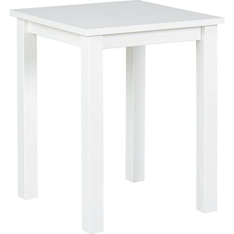 Table d'appoint en Bois - Petite Table en pin Massif avec veinure Naturelle - Table en Bois comme Table Basse, Table de Salon - 45 x 45 x 55 cm - Blanc (1/5)