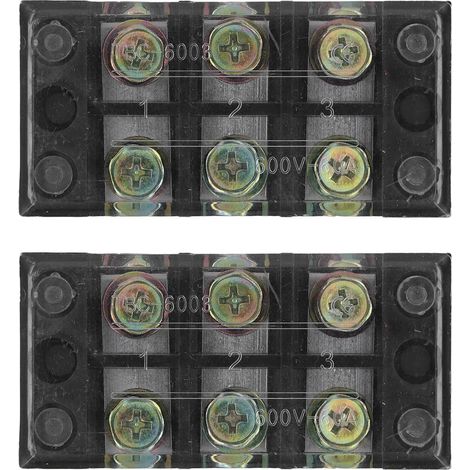 Bornier à double rangée de vis avec couvercle transparent pour éclairage de pont 60 A 600 V 2 pièces 3 positions (603) (1/5)