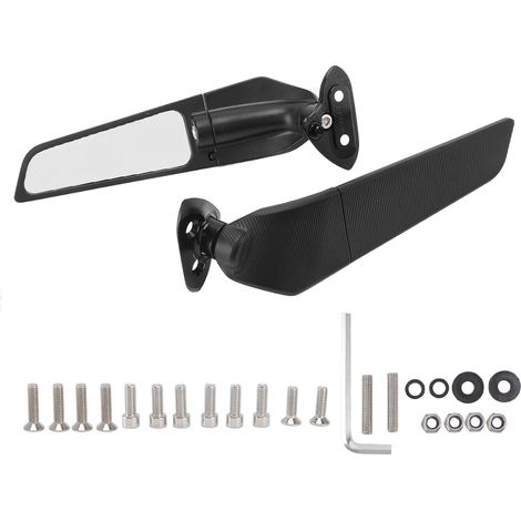 2 Rétroviseurs Moto en Alliage d'Aluminium, Rétroviseurs Latéraux Remplacement pour YZF‑R1 2015‑2019 (1/5)