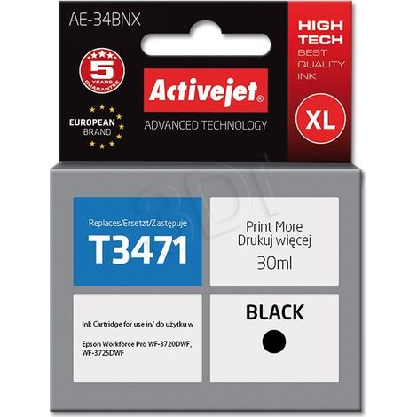Tinta de repuesto Activejet AE-34BNX Supreme para Epson T3471 (negra, 30 ml)