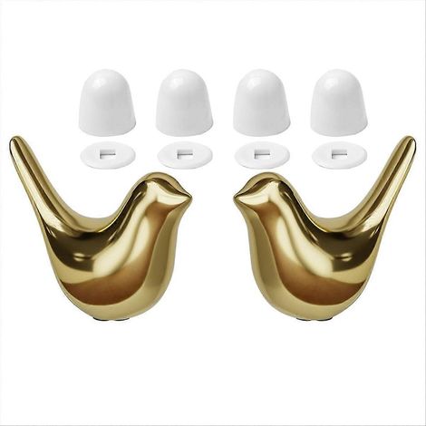 Lot de 2 cache-boulons de WC en céramique dorée avec 4 couvercles de boulons, cache-vis décoratifs pour salle de bain. (1/5)