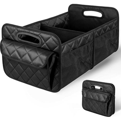 Organizador grande para maletero de coche, organizador plegable de 50 litros, organizador impermeable con 7 bolsillos, almacenamiento para maletero de SUV. (1/5)