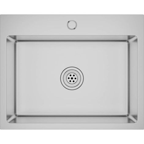Fregadero de cocina hecho a mano de acero inoxidable vidaXL