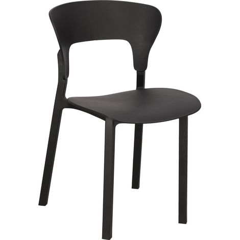 Chaise Kabru noire. Fabriquée en polypropylène, dossier profilé. (1/5)