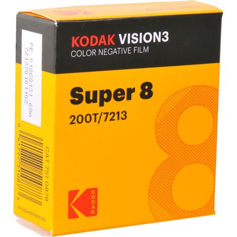 Kodak VISION3 200T - Película negativa de color 7213 (Super 8, rollo de 15,2 m)