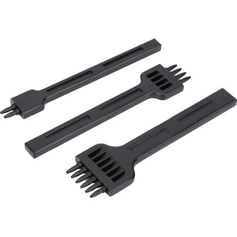 Outil de perforation pour cuir (lot de 3) : 4 mm, 2/4/6 trous, acier à haute teneur en carbone, noir. (1/5)