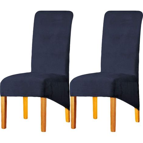 Samt Stuhlhussen 2er Set, abnehmbar & waschbar, elastisch für Esszimmerstühle (1/5)