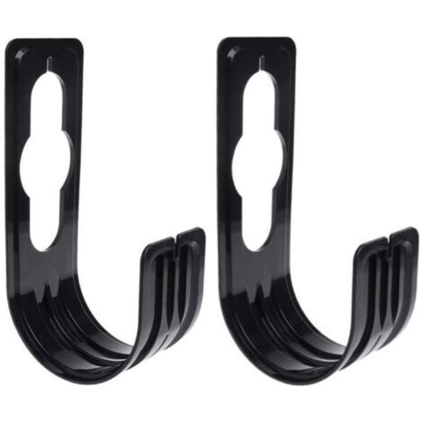 Lot de 2 supports de tuyau d'arrosage - Support de tuyau d'arrosage, crochet de tuyau, support de rangement de tuyau, support de tuyau flexible, crochet de tuyau pour jardin extérieur, noir (1/4)