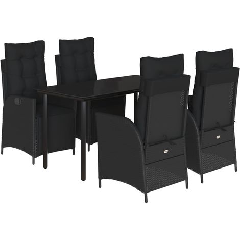 Maison Exclusive - Set de muebles jardín 5 pzas con cojines ratán (1/5)