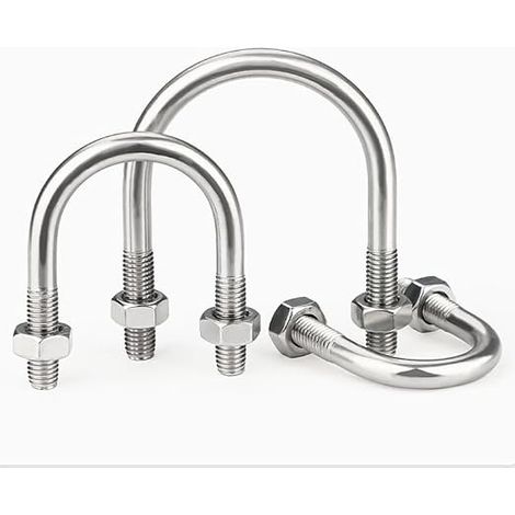 M8 Boulons en U 22mm Innenbreite Bride de Fixation Ronds U Bolts avec Écrou Plaques Rondelle Convient pour la fixation de tuyaux M8 x 22mm (1/3)