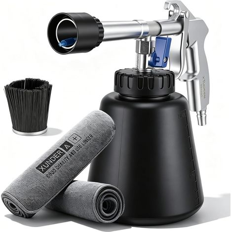 Pistolet de nettoyage à air comprimé avec effet tourbillon – Pistolet à pression d'air pour le nettoyage de voiture – Kit complet avec réservoir de 1 l (1/5)