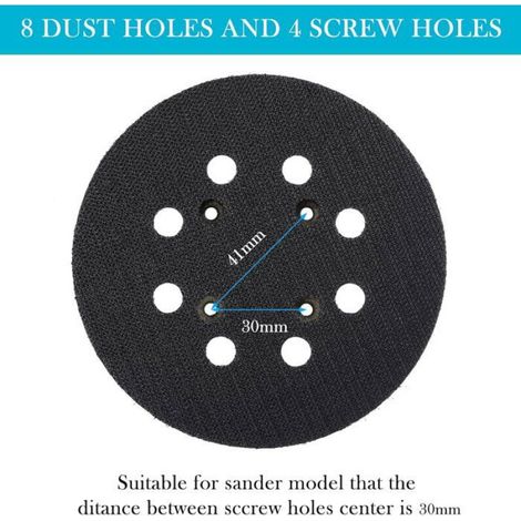 2 Pièces 125mm Tampon de Ponceuse de Remplacement Orbitale à Crochet et Boucle à 8 Trous Plateau de Ponçage (Bleu,) (1/5)