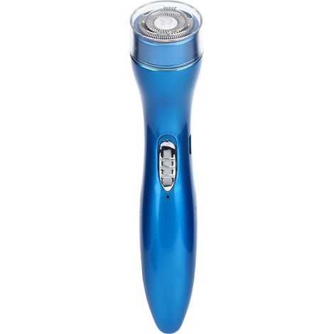Rasoir électrique portable, silencieux et rapide, mini, pour voiture ou maison, tête rotative, double lame à anneau, grille de rasage, bleu (1/5)
