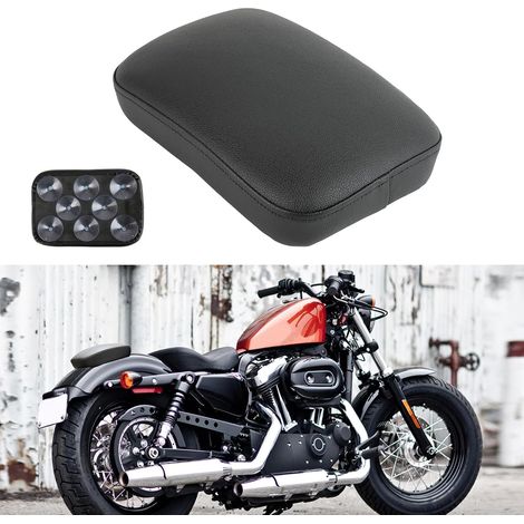 Motorcycle Seats, Motorcycle Passenger Seat Cushion, Motorcycle Passenger Rear Seat with 8 Suction Cups, Compatible with Sportster XL883 1200 Dyna for Softail Cruiser Chopper Custom (1/5)