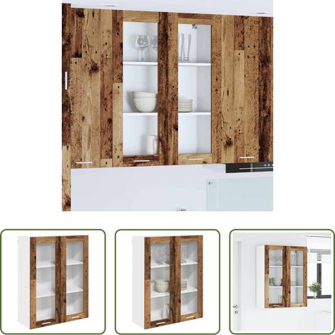 Holzwerkstoff -  Hängeschrank mit Tür Altholz 80 x 31 x 100 cm Holzwerkstoff (1/5)