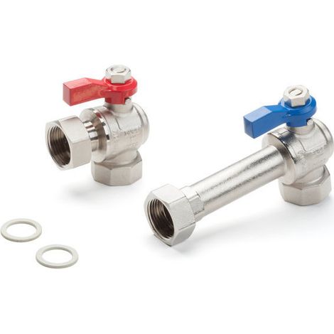 Eckkugelhahn-Set G1 für HKV/HKV-D/HLV Edelstahl