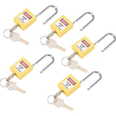 5 Kits de Cadenas de Sécurité Nucléaire 38mm en Nylon et Acier, Jaune pour Logistique et Transport (1/5)