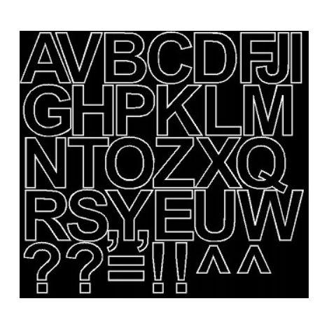 Letras adhesivas autoadhesivas de 4 cm, color negro brillante. (1/2)