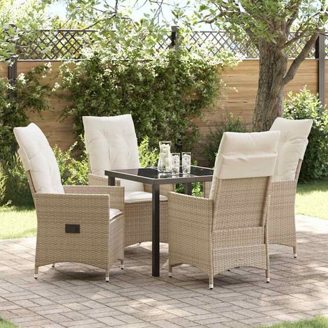 Ensemble de salle à manger pour jardin 5 pcs-Salon de jardin Beige polyrotin 934216 (1/5)