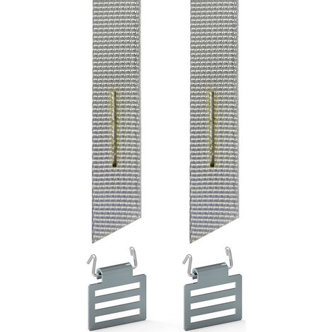 Slid'Up By Mantion – Lot de 2 attaches tablier pour tube ZF – Sangle réglable 450 mm – Agrafe pour perçages 3 mm – Pour enrouleur manuel